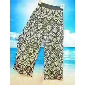 BEAUTEES Girls BLACK & WHITE PJ Lightweight PALAZZO Pants Elastic Waist size Med